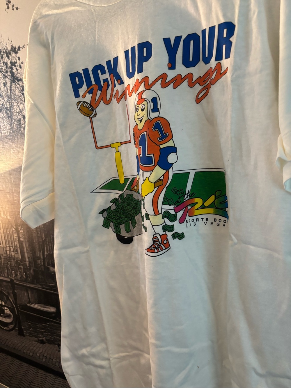 Vintage Men’s White 'Pick Up Your Winnings' Graphic Tee
